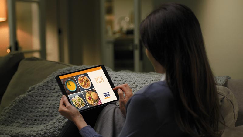 lady using tablet